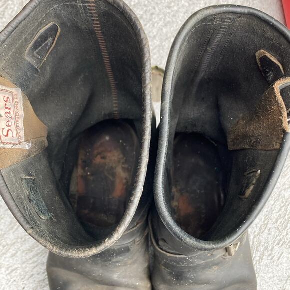 11E 60s Vintage Sears Engineer Harness Motorcycle Riding Work Boots Steel Toe - Picture 9 of 14